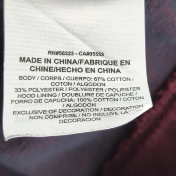 Nike Hoodie Mens Medium Maroon Full Zip Sweatshirt Athletic Logo 811710-681 - Picture 8 of 10